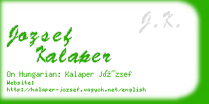 jozsef kalaper business card